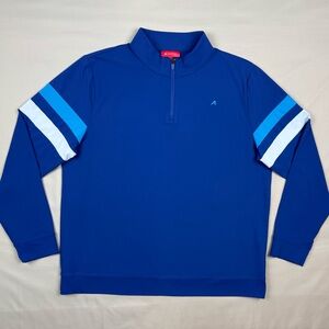 Redvanly Mens 1/4 Zip Pullover XL Blue Stretch Performance B4